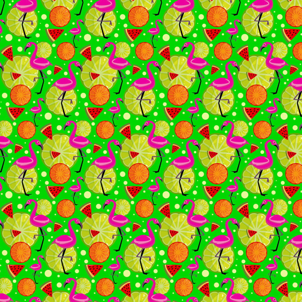 BRUSH ESTAMPADO FLAMINGO FONDO VERDE