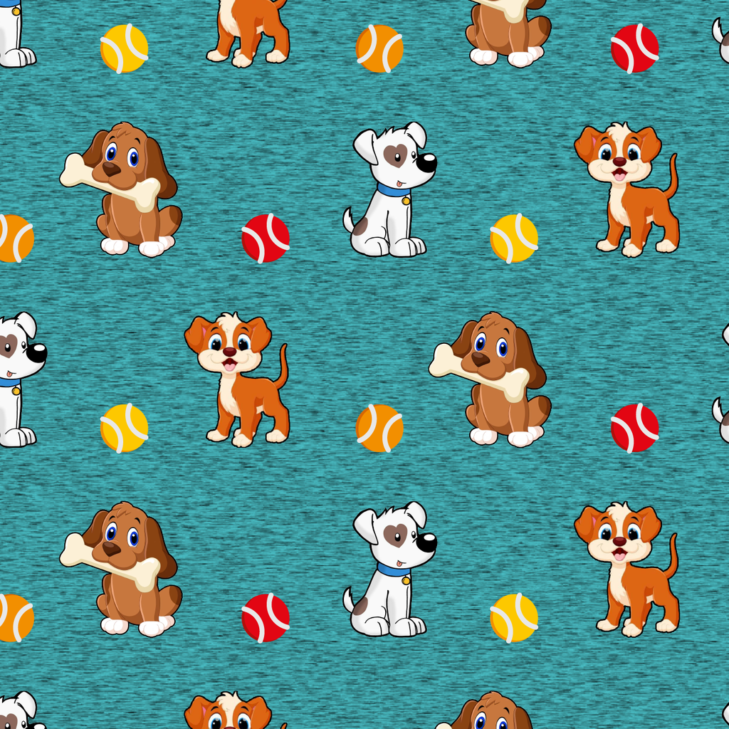 BRUSH ESTAMPADO PERROS FONDO JADE