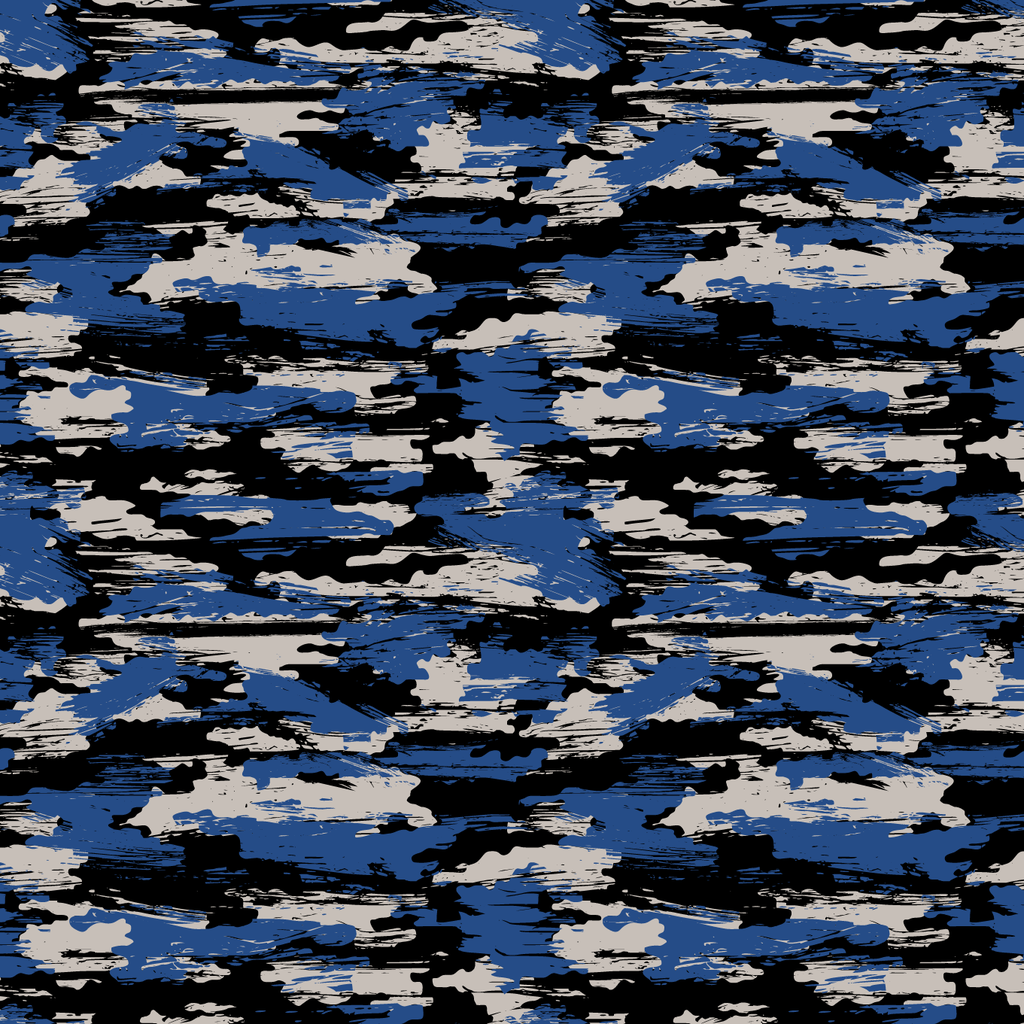 BRUSH ESTAMPADO CAMUFLAJE RAYONES AZUL & NEGRO