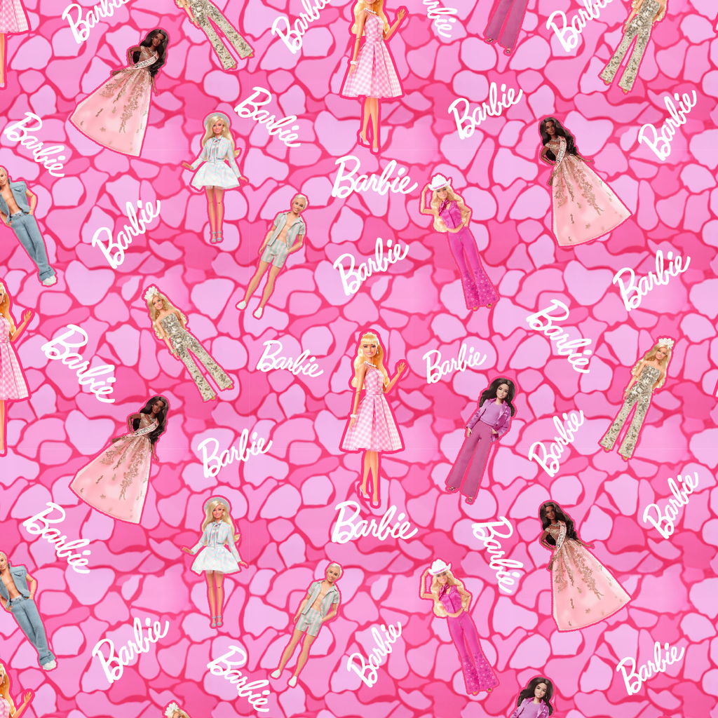 BRUSH ESTAMPADO BARBIE FONDO FUCSIA & ROSADO