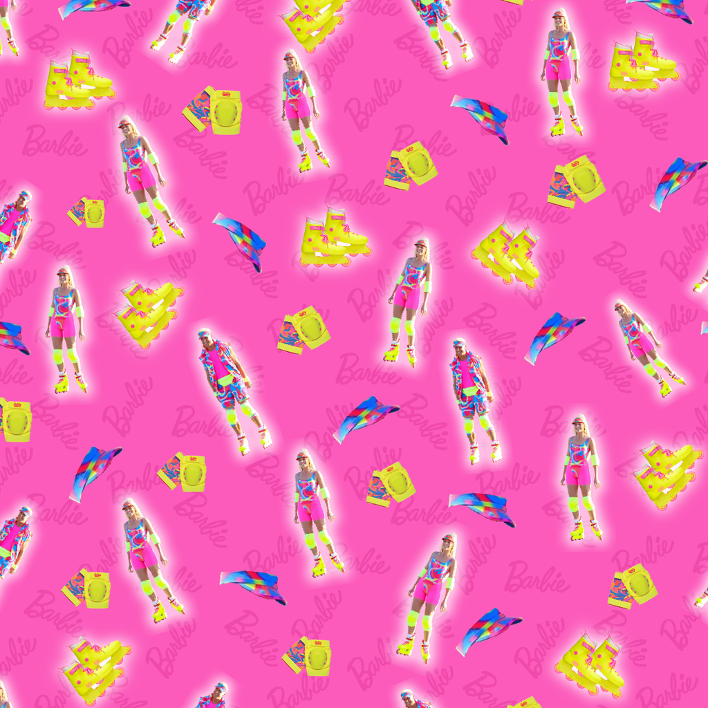 BRUSH ESTAMPADO BARBIE THE MOVIE FONDO FUCSIA