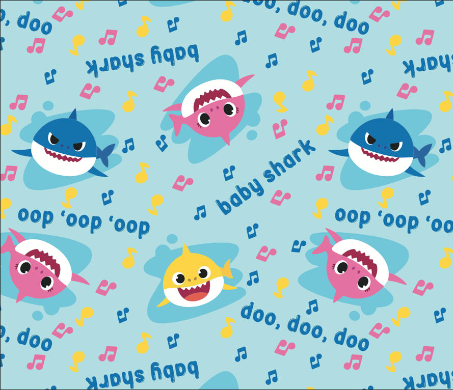 BRUSH ESTAMPADO BABY SHARK FONDO CELESTE