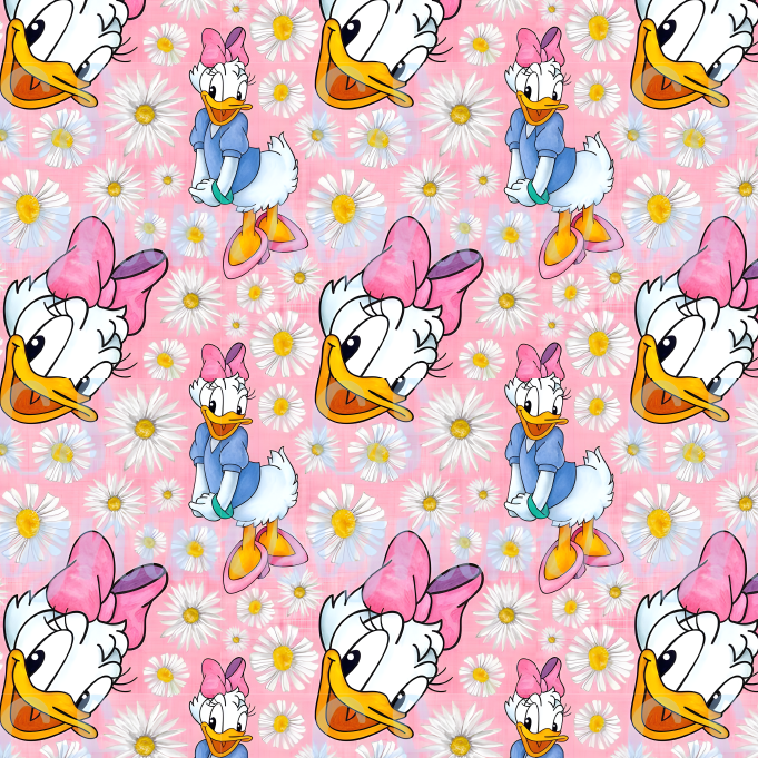 BRUSH ESTAMPADO DAYSI FONDO ROSADO CON FLORES