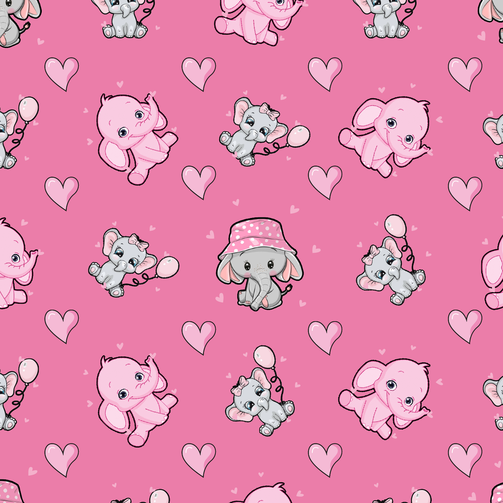 BRUSH ESTAMPADO ELEFANTITOS FONDO ROSA