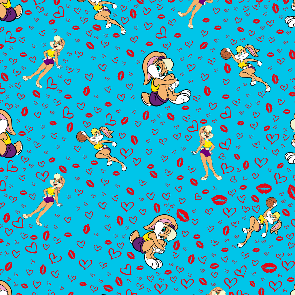 BRUSH ESTAMPADO LOLA BUNNY FONDO TURQUESA