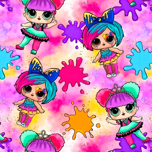 BRUSH ESTAMPADO LOL SURPRISE FONDO ACUARELA