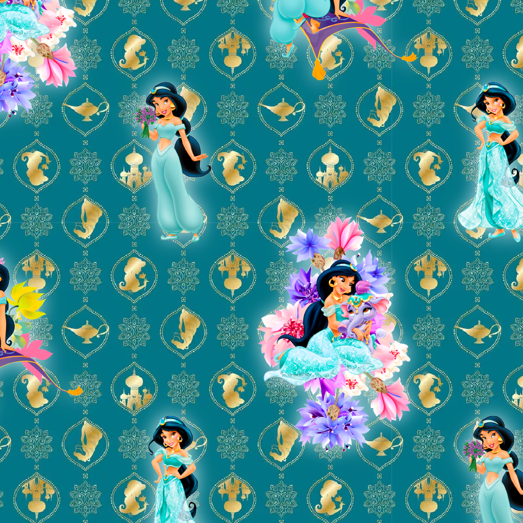 BRUSH ESTAMPADO PRINCESA JASMINE FONDO JADE