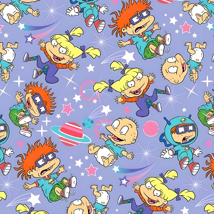 BRUSH ESTAMPADO RUGRATS FONDO LILA