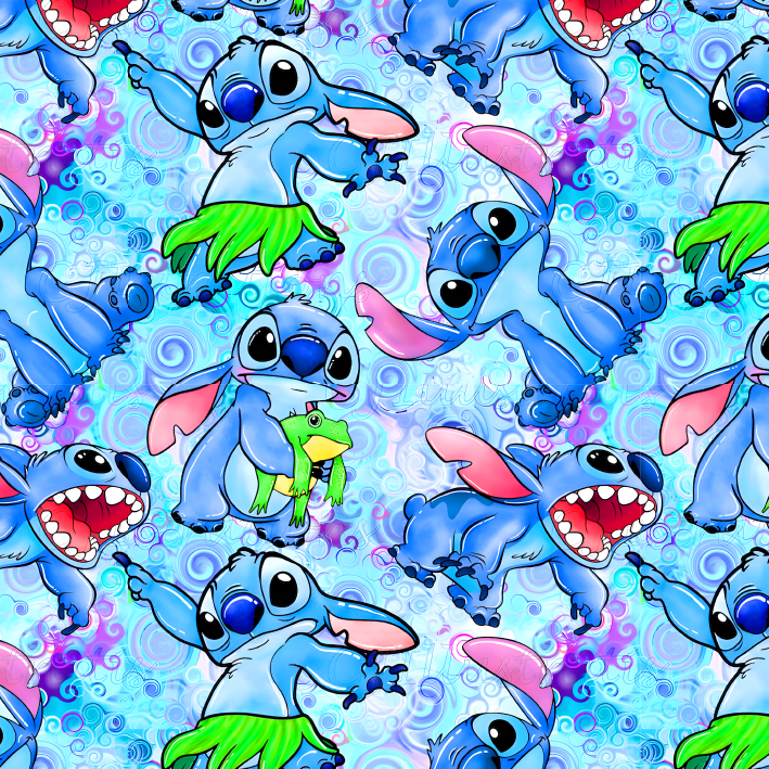 BRUSH ESTAMPADO STITCH FONDO AZUL