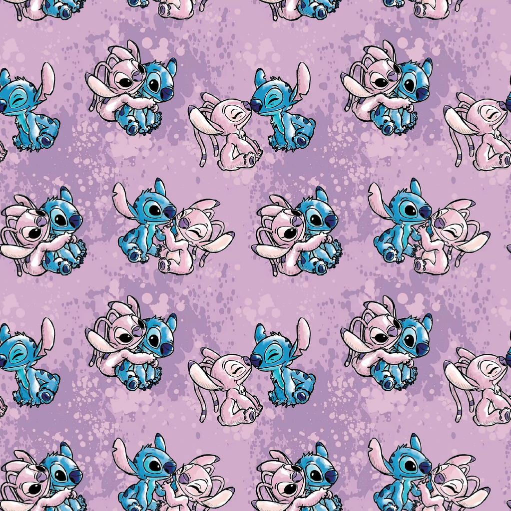 BRUSH ESTAMPADO STITCH & ANGEL FONDO LILA