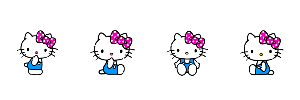 BRUSH ESTAMPADO FRENTES HELLO KITTY FONDO BLANCO NIÑO