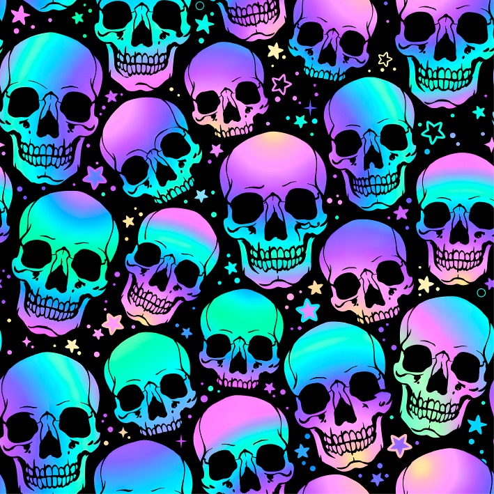 BRUSH ESTAMPADO CRANEO NEON