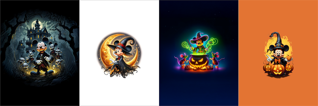 BRUSH ESTAMPADO MICKEY MOUSE FRENTE HALLOWEEN