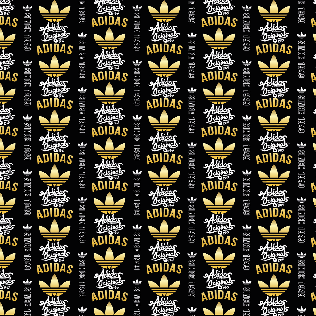 BRUSH ESTAMPADO ADIDAS DORADO FONDO NEGRO