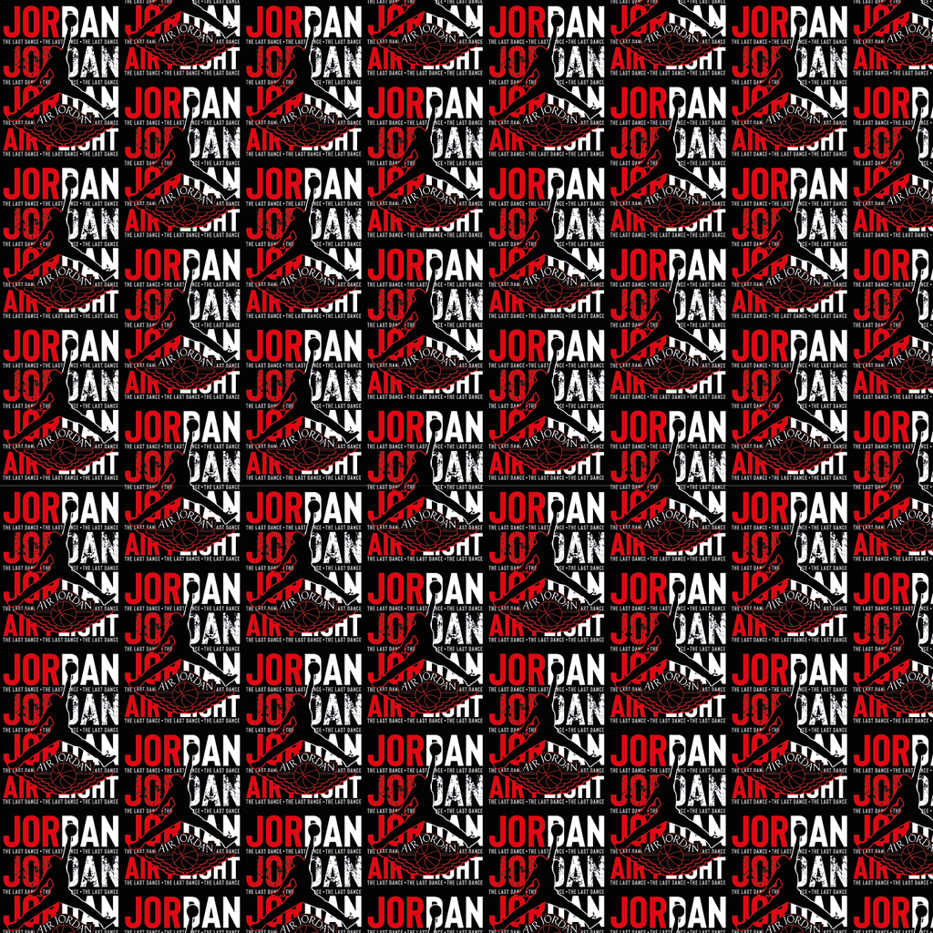 BRUSH ESTAMPADO AIR JORDAN BLANCO & ROJO FONDO NEGRO
