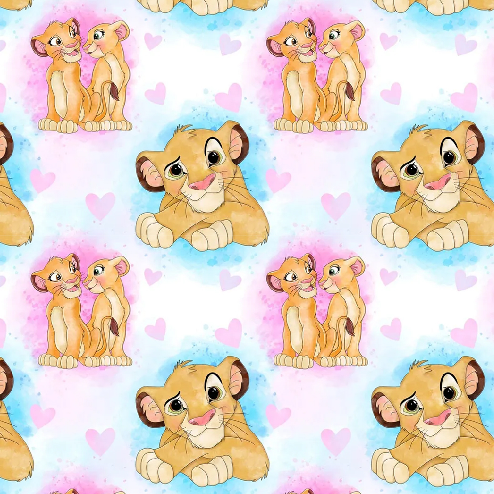 BRUSH ESTAMPADO SIMBA FONDO DE CORAZONES Y MANCHAS