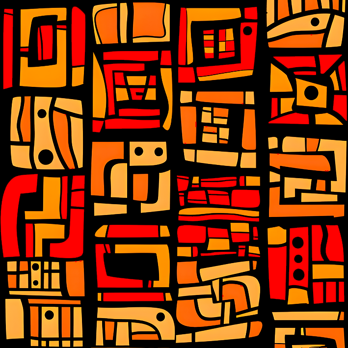 BRUSH ESTAMPADO FIGURAS AFRICANAS