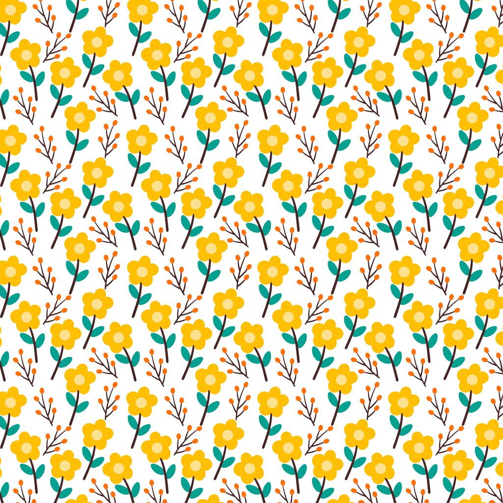 BRUSH ESTAMPADO FLORES AMARILLAS FONDO BLANCO