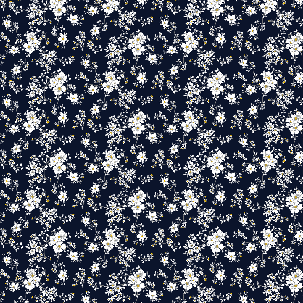 BRUSH ESTAMPADO FLORES DE MANZANILLA FONDO AZUL