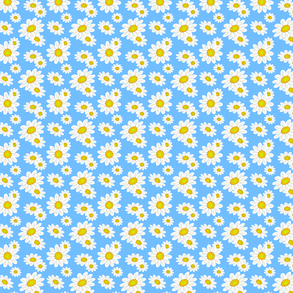 BRUSH ESTAMPADO FLORES DE MANZANILLA FONDO CELESTE