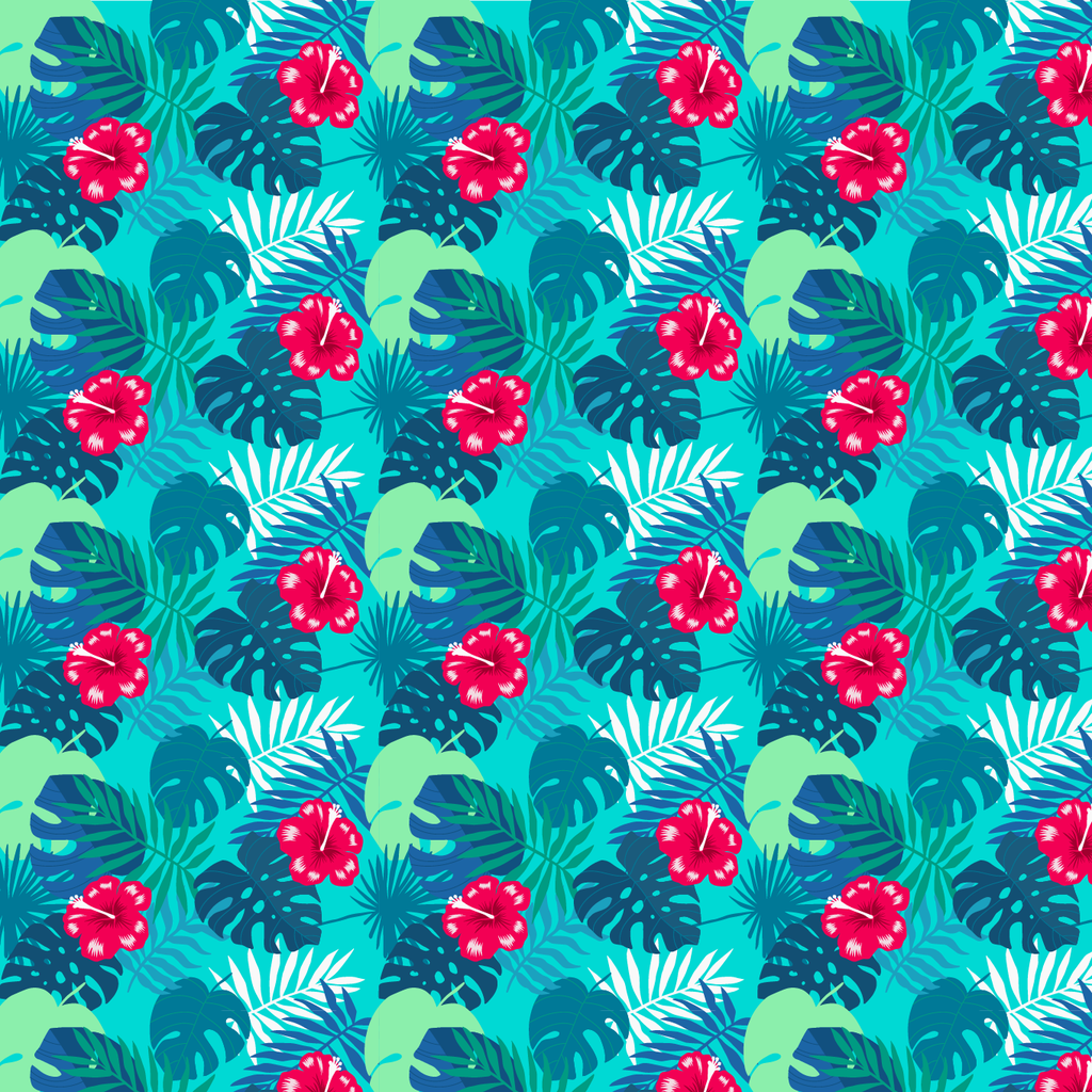 BRUSH ESTAMPADO FLORES DE AMAPOLA ROJAS & HOJAS VERDES