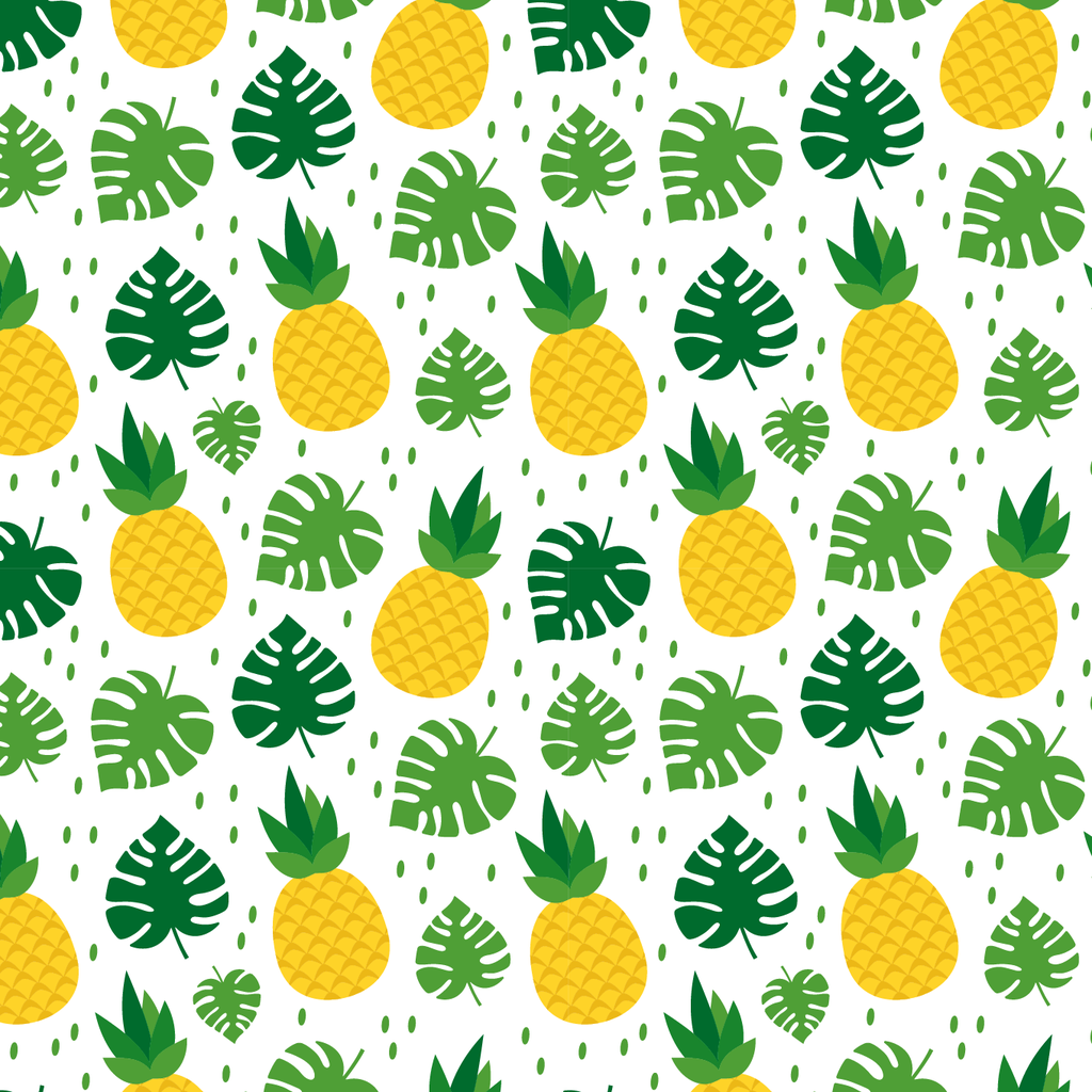 BRUSH ESTAMPADO PIÑAS & HOJAS VERDES FONDO BLANCO