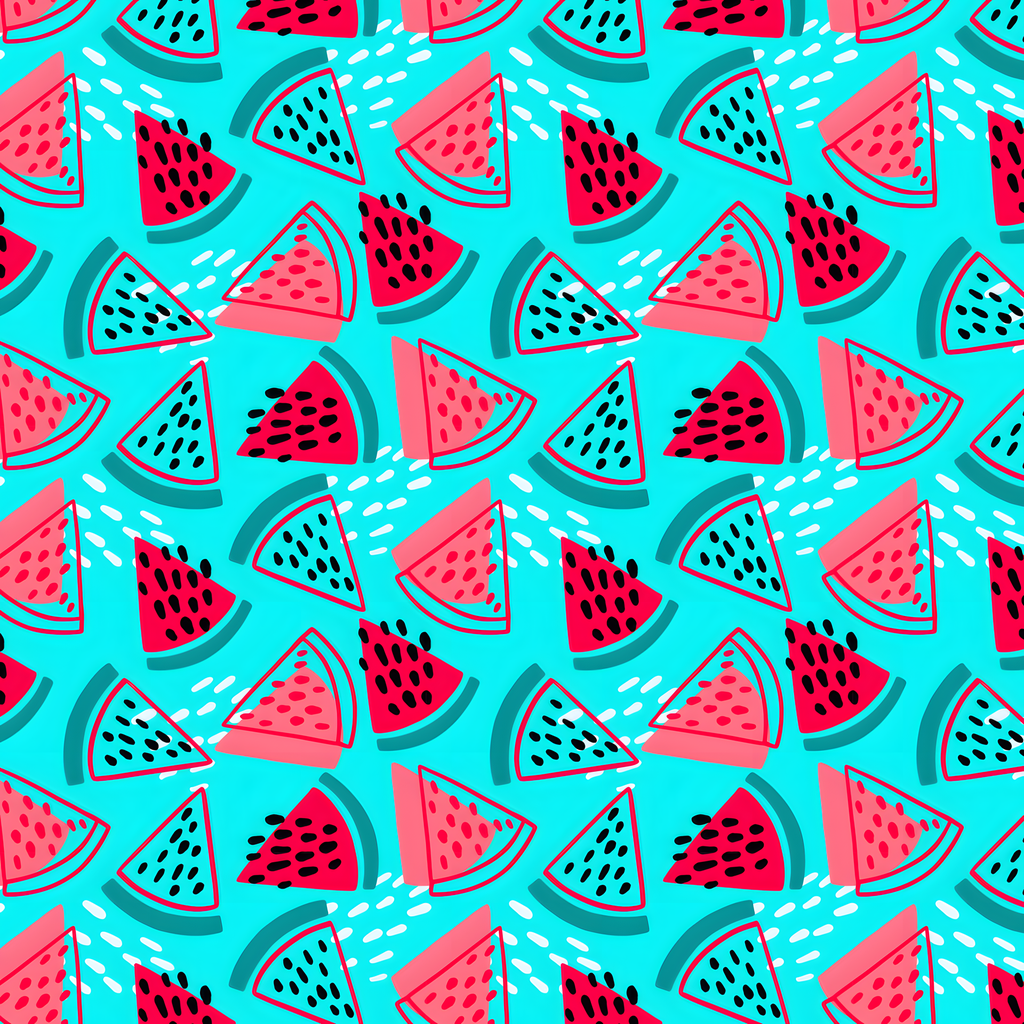 BRUSH ESTAMPADO SANDIA FONDO TURQUESA