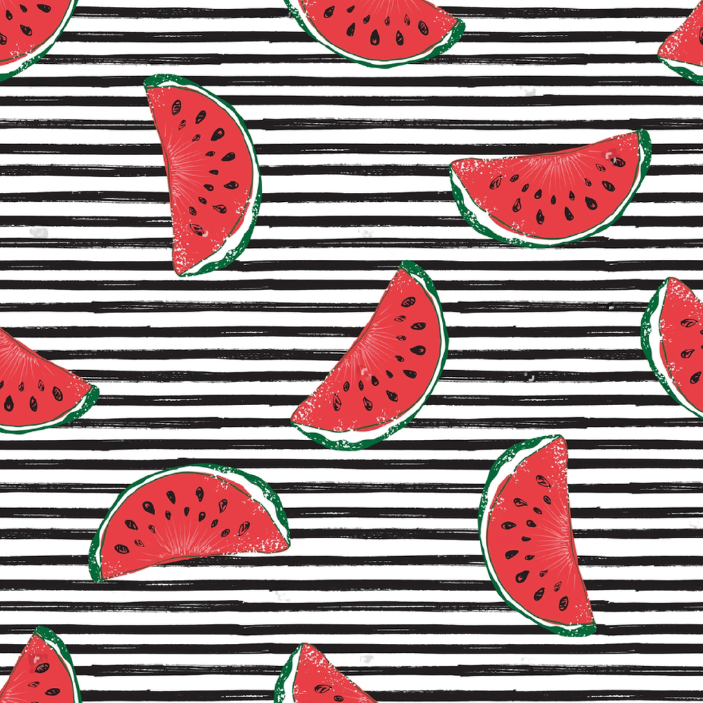 BRUSH ESTAMPADO SANDIAS FONDO BLANCO & NEGRO