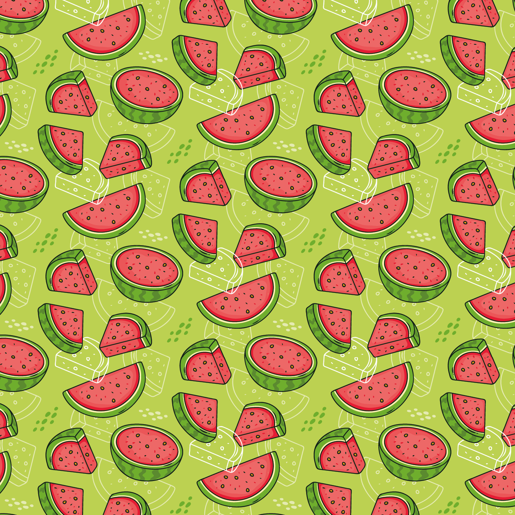 BRUSH ESTAMPADO SANDIAS FONDO VERDE