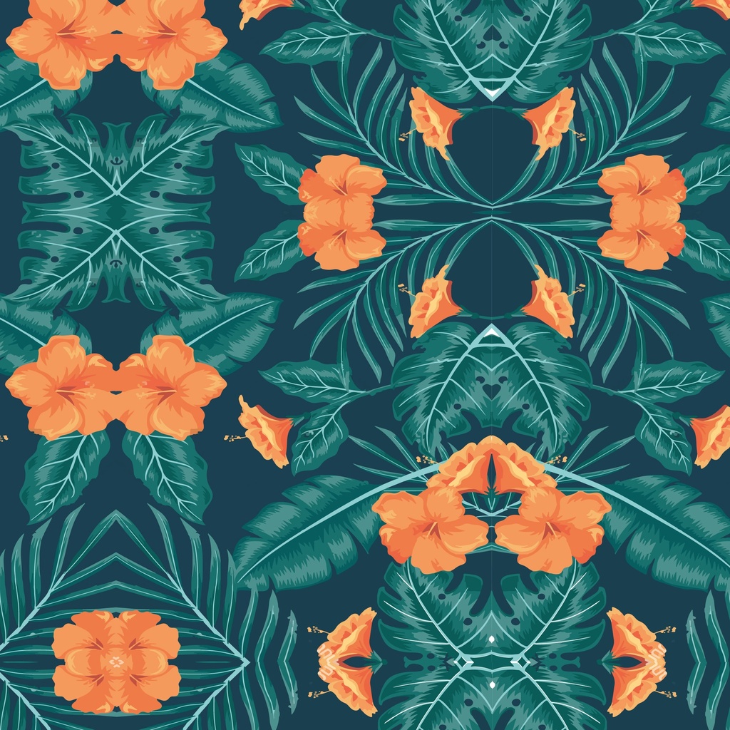 BRUSH ESTAMPADO TIE DYE FLORES NARANJAS