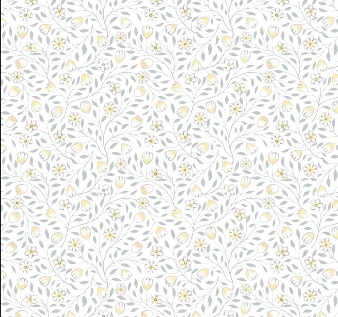 BRUSH ESTAMPADO ENREDADERA BLANCO