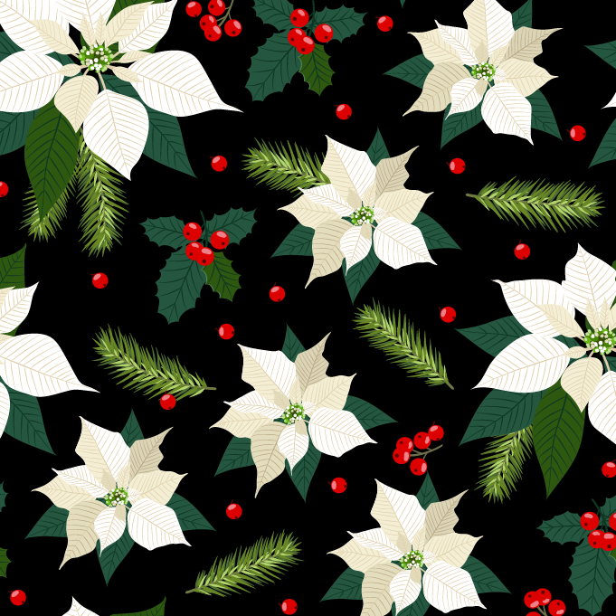 BRUSH ESTAMPADO NAVIDAD PASTORAS BLANCAS FONDO NEGRO