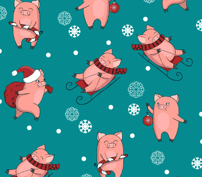 BRUSH ESTAMPADO CERDITOS FONDO JADE