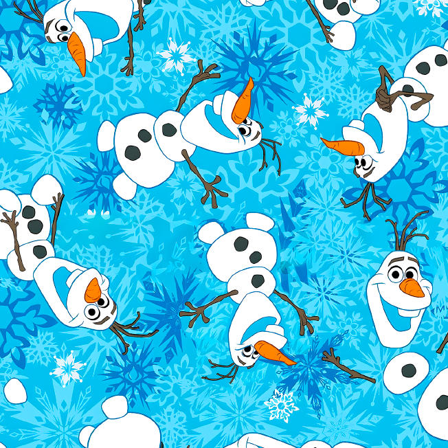 BRUSH ESTAMPADO OLAF FONDO COPOS DE NIEVE CELESTE
