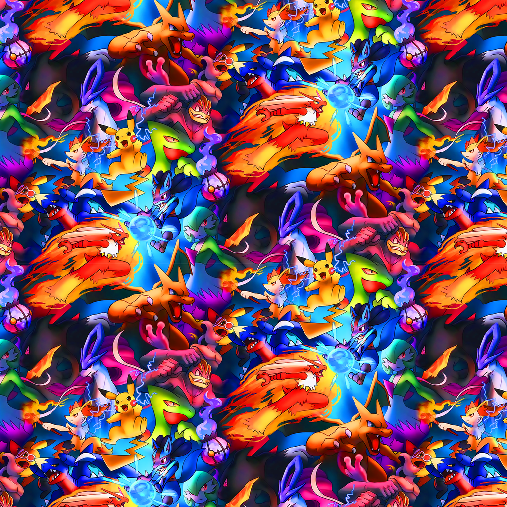 BRUSH ESTAMPADO POKEMON COLLAGE PELEANDO