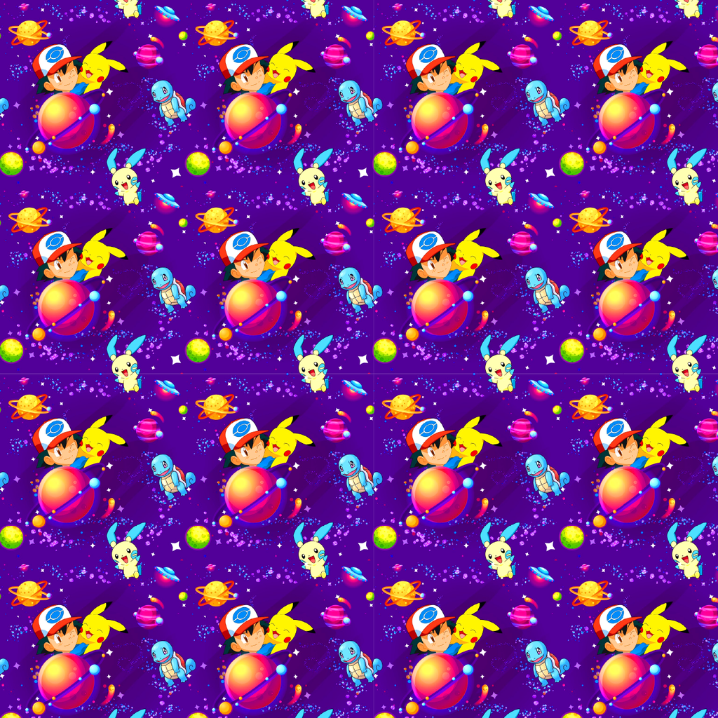 BRUSH ESTAMPADO POKEMON PIKACHU FONDO ESPACIO