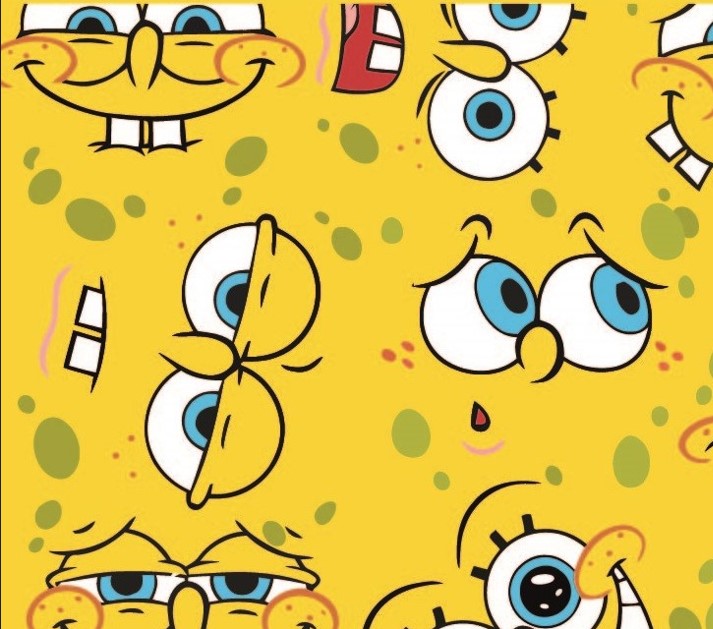 BRUSH ESTAMPADO BOB ESPONJA CARAS FONDO AMARILLO