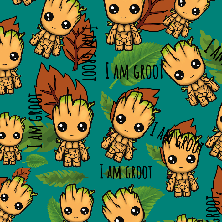 BRUSH ESTAMPADO BABY GROOT FONDO VERDE
