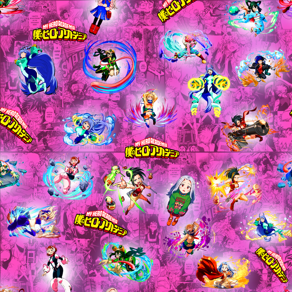 BRUSH ESTAMPADO BOKU NO HERO FONDO ROSADO