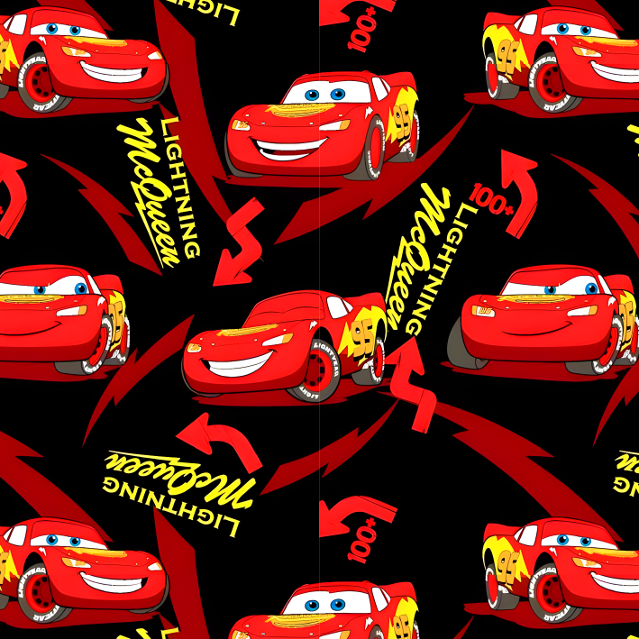 BRUSH ESTAMPADO RAYO MCQUEEN FONDO NEGRO