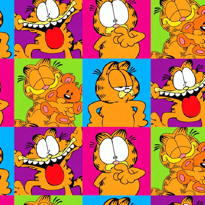 BRUSH ESTAMPADO GARFIELD FONDO CUADROS DE COLORES