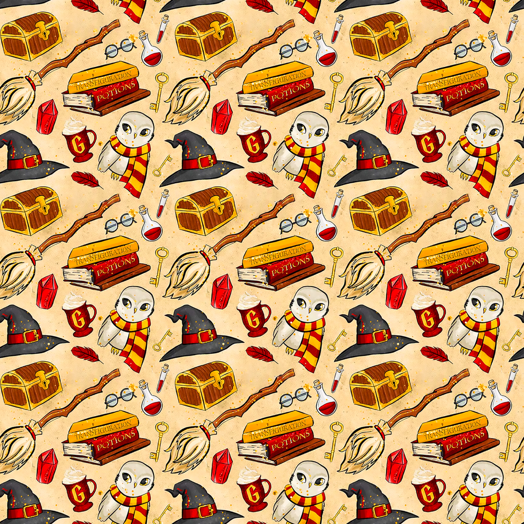 BRUSH ESTAMPADO HARRY POTTER FONDO CREMA