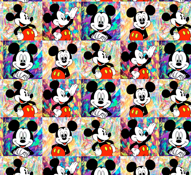 BRUSH ESTAMPADO MICKEY CUADROS TIE DYE