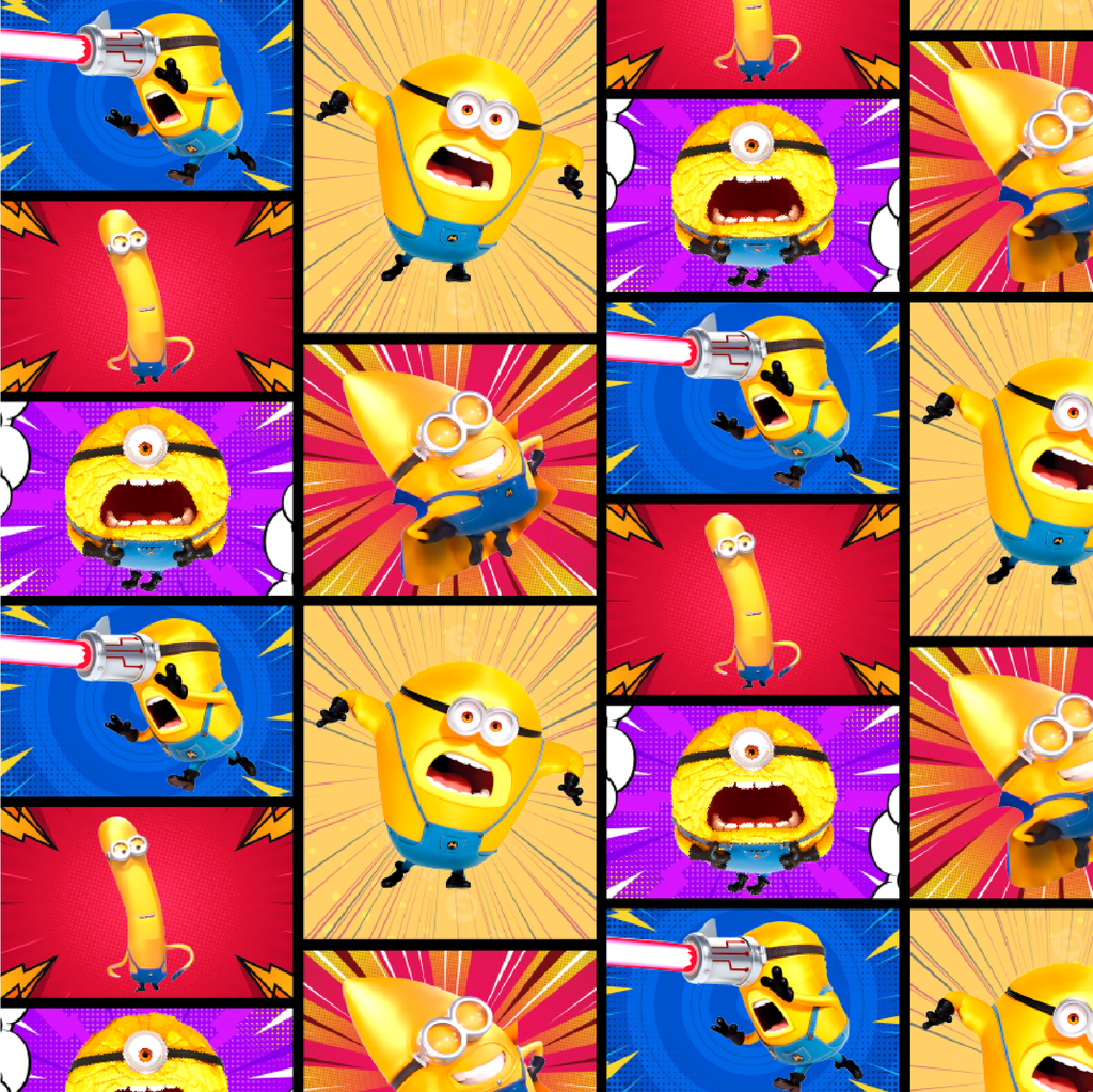 BRUSH ESTAMPADO MEGA MINIONS FONDO CUADROS