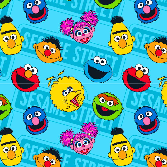 BRUSH ESTAMPADO PLAZA SESAMO CARAS