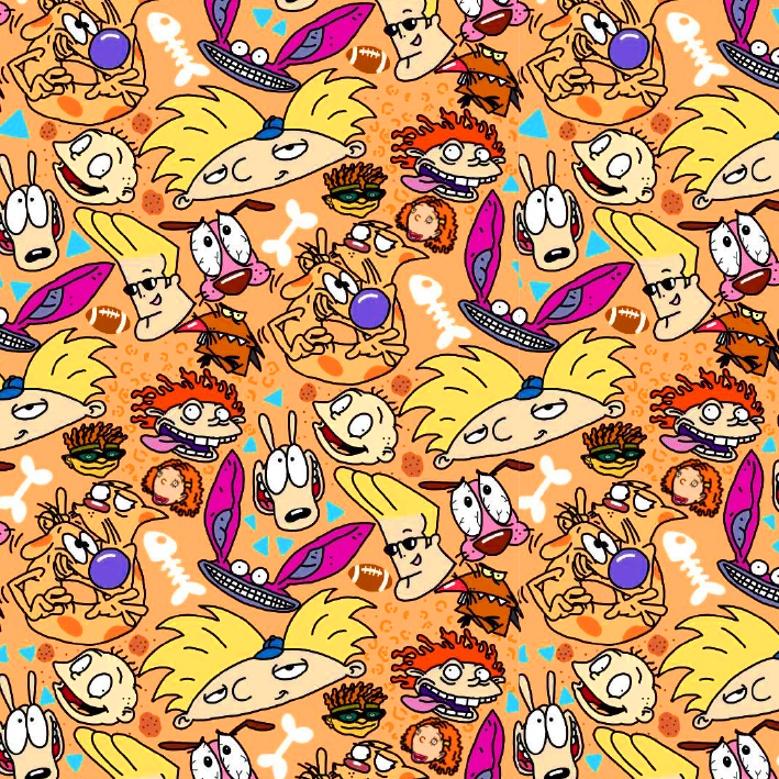 BRUSH ESTAMPADO CARICATURAS DE LOS 2000