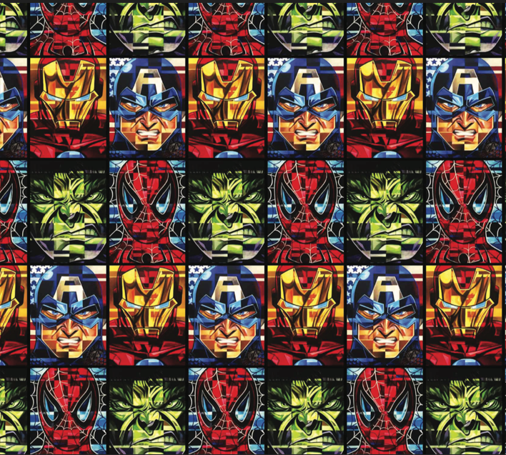 BRUSH ESTAMPADO MARVEL AVENGERS CARAS MOSAICO