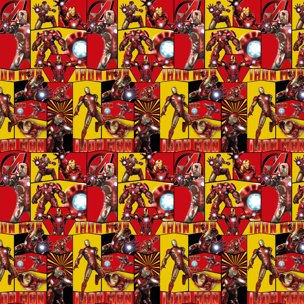 BRUSH ESTAMPADO MARVEL IRON MAN FONDO ROJO & AMARILLO