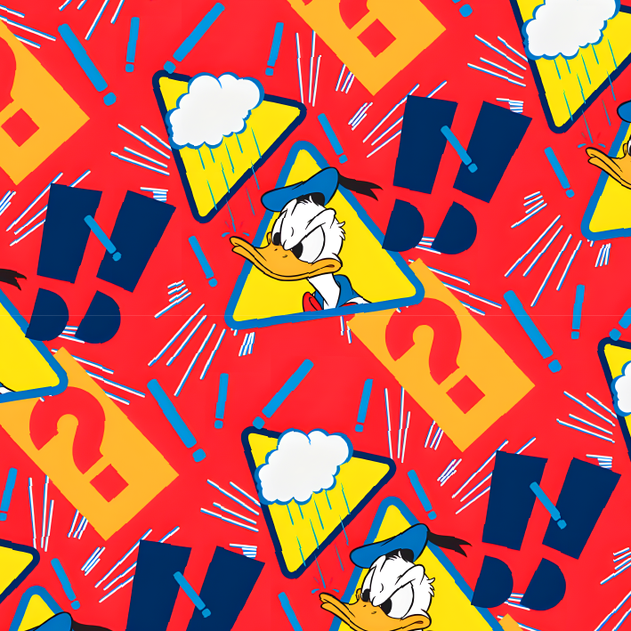 BRUSH ESTAMPADO PATO DONALD ENOJADO FONDO ROJO