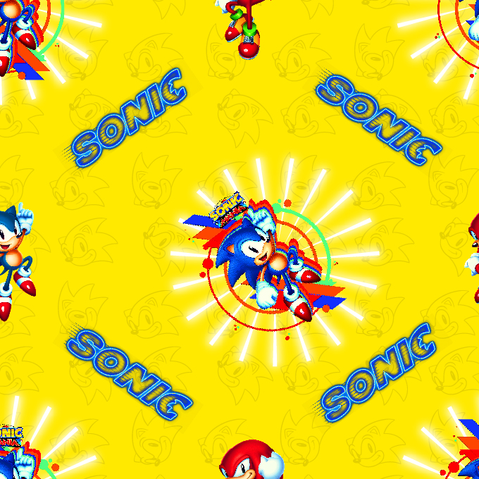 BRUSH ESTAMPADO SONIC FONDO AMARILLO